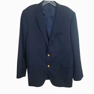 Brooks Brothers 46L Navy Blazer Regent Vitale Barberis Canonico Made in Italy